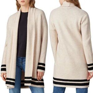 Cupcakes & Cashmere Medium Hank Stripe Shawl Collar Open Cardigan Longline